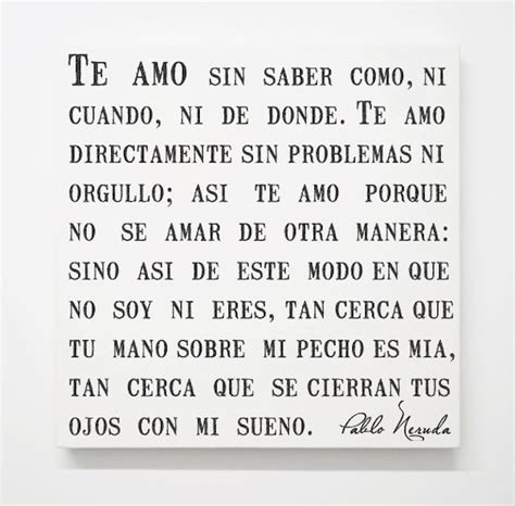 Pablo Neruda Love Poem Canvas, Spanish Quotes, Literary Wall Decor ...