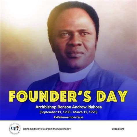 HAPPY FOUNDER'S DAY - Church Gist