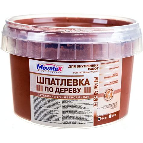Шпаклевка по дереву (0.4 кг; орех темный) Movatex Т16168 - выгодная ...