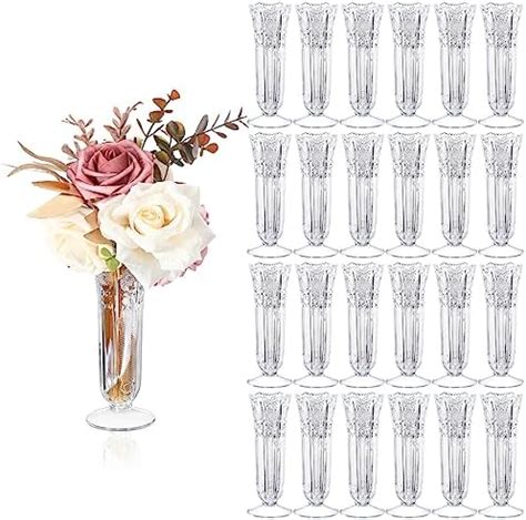 Amazon Eaasty 24 Pcs Small Plastic Vases Mini Vases For Flowers