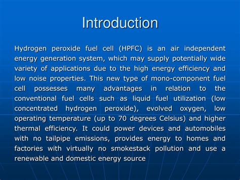 Ppt Hydrogen Peroxide Fuel Cell Powerpoint Presentation Free