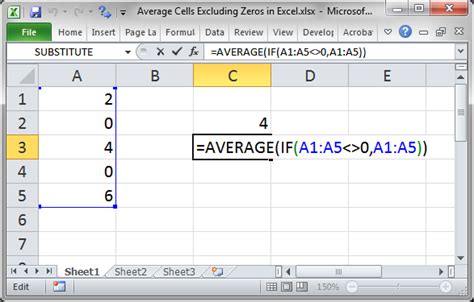 Average Cells Excluding Zeros In Excel