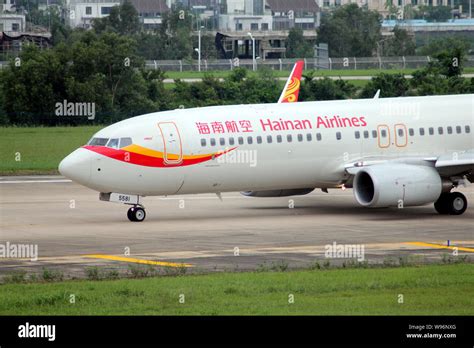 File A Jet Plane Of Hainan Airlines Prepares For Take Off At The