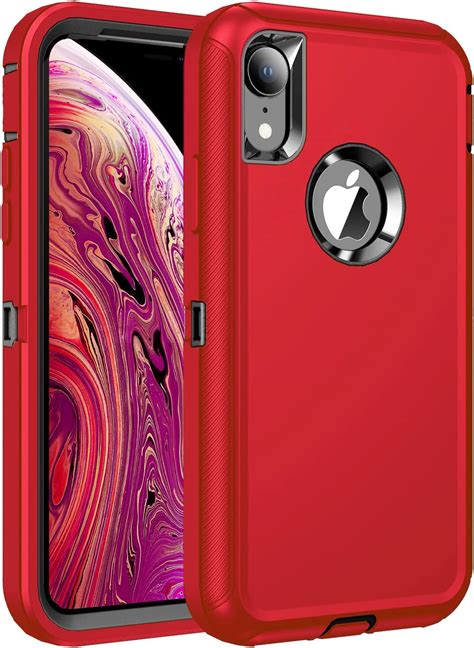 Regsun For Iphone Xr Caseshockproof 3 Layer Full Body Protection Without Screen