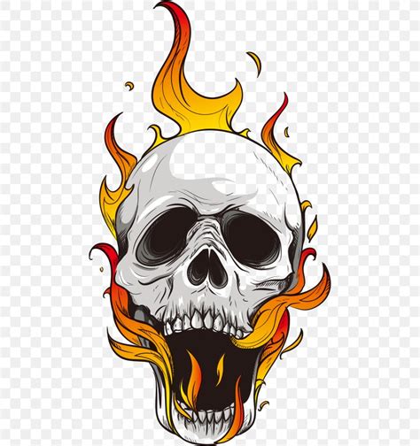 Skulls Drawings With Flames