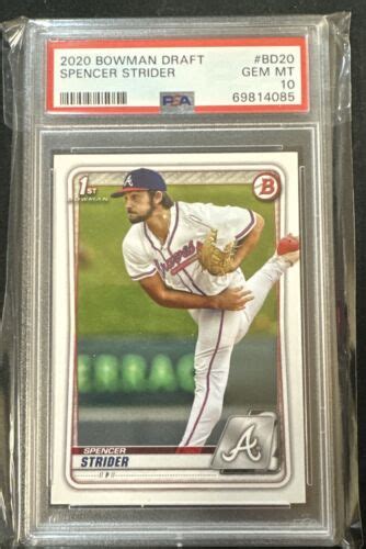 Psa Spencer Strider St Bowman Draft Paper Braves Rookie Rc Gem