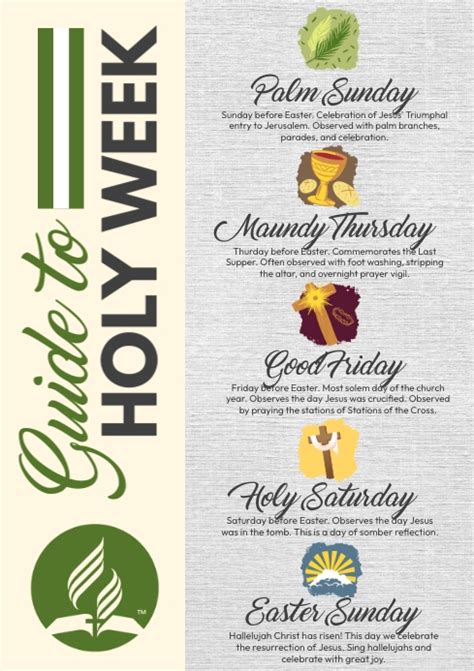 Modèle Guide To Holy Week Layout Postermywall