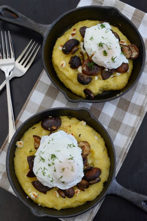 Poached Eggs With Mushroom And Herb Polenta M Loves M