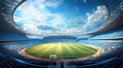 large stadium  soccer field  stock photo image  arena