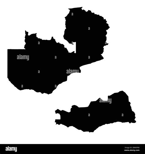 Vector Map Zambia And Lusaka Country And Capital Isolated Vector