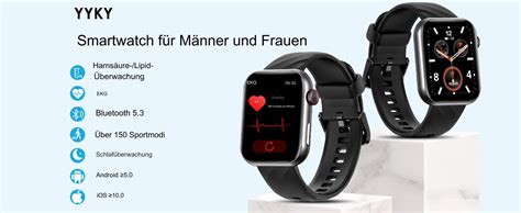 Yyky Ekg Smartwatch Mit Sos Anruffunktion Telefonfunktion