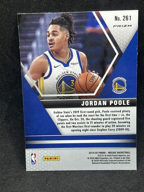 2019 20 Panini Mosaic Jordan Poole RC Rookie Reactive Blue Prizm NBA