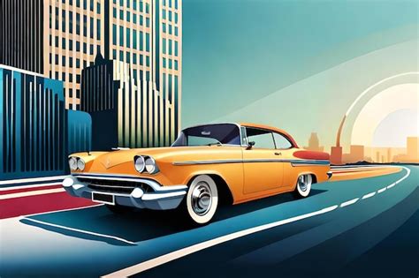 Premium Photo Artwork Of Tshirt Graphic Design Retro Classics Car Design