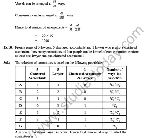 Cbse Class 11 Permutation And Combinations Worksheet F