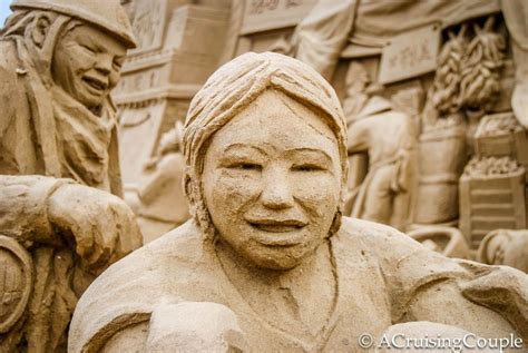 Fulong Taiwan Sand Sculpture Festival - A Cruising Couple | Sand sculptures, Beach sand art ...