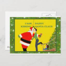 I Saw Daddy Kissing Santa Claus Gay Christmas Holiday Postcard Zazzle