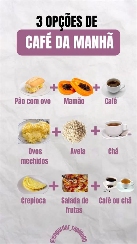 3 opções de café da manhã saudável Opções de café da manhã Dicas de