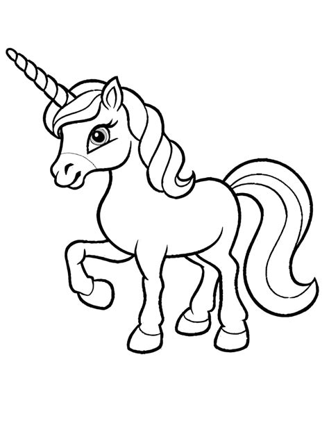 Dibujos De Un Unicornio Amigable Para Colorear Para Colorear Pintar E