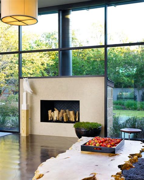 Fireplace Surrounded By Window Google Search Modern Interior Design