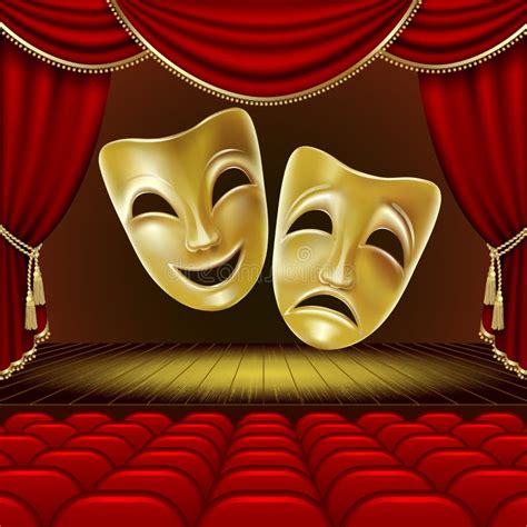 Drama Masks Curtain Stock Illustrations – 549 Drama Masks Curtain Stock ...