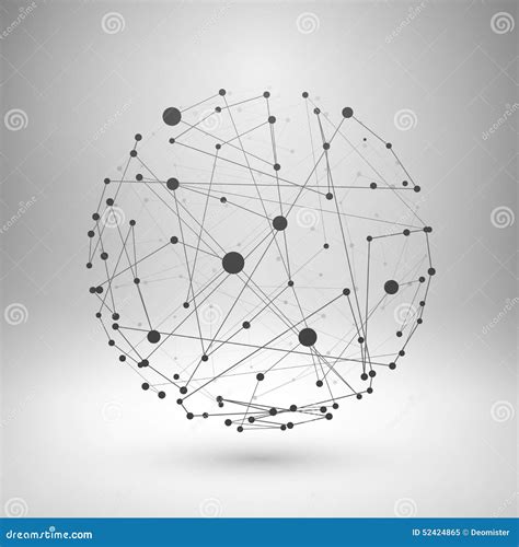 Esfera Poligonal Da Malha De Wireframe Ilustração do Vetor Ilustração