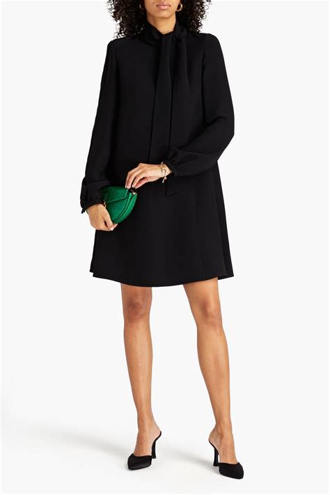 VALENTINO GARAVANI Pussy Bow Crepe Mini Dress THE OUTNET