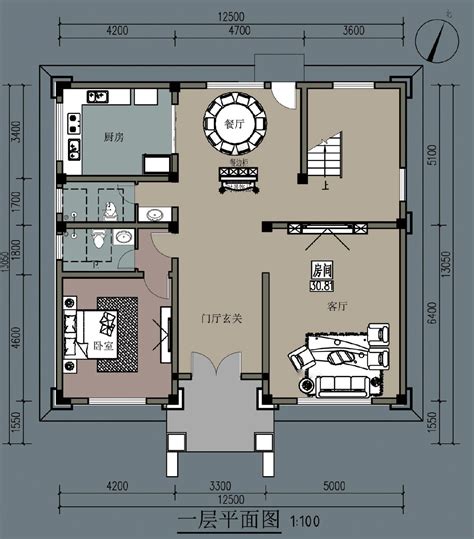 480㎡农村三层住宅125米x1305米农村自建房钢结构别墅户型图