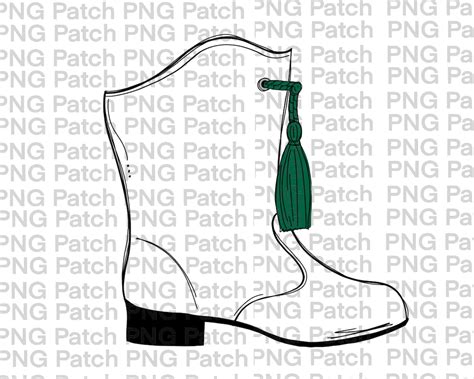 Majorette Dance Drill Team Boots With Green Tassels Png Sublimation