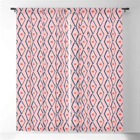 Buy Pink Navy Diamond Pattern Blackout Curtain By Apricotjam Worldwide