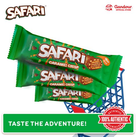 Gandour Safari Caramel Crisp Chocolate Bar 32g 1 Box Pack Of 12