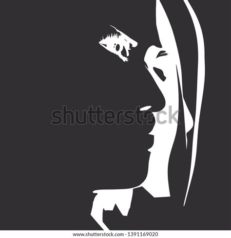 Face Side View Elegant Silhouette Female Stock Illustration 1391169020 ...