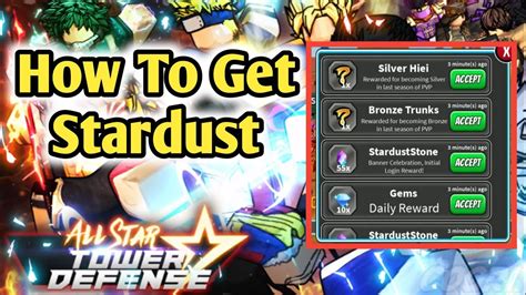 How To Get Stardust For Free In All Star Tower Defense L Roblox Astd