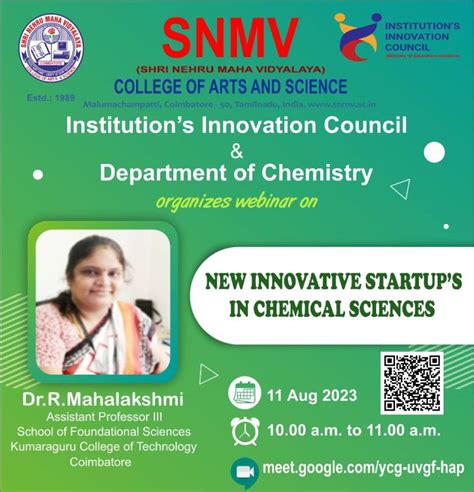 Institutions Innovation Council And Department Of Chemistry Shri Nehru