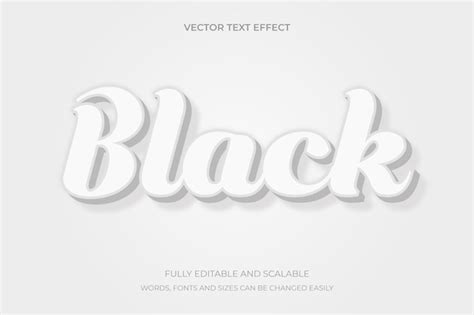 Effet De Texte Vectoriel Noir Avec Un Fond Blanc Vecteur Premium