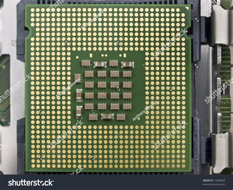 Computer Cpu Central Processing Unit Close Up Stock Photo