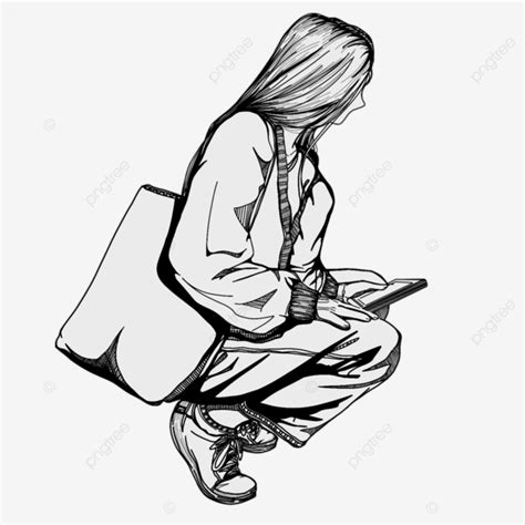 Vector Girl Sitting And Reading Book Reading Book Mob Sitting Pose