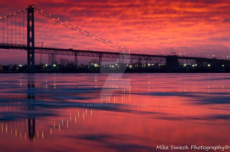 Sunset over Ambassador Bridge by mswiech on DeviantArt