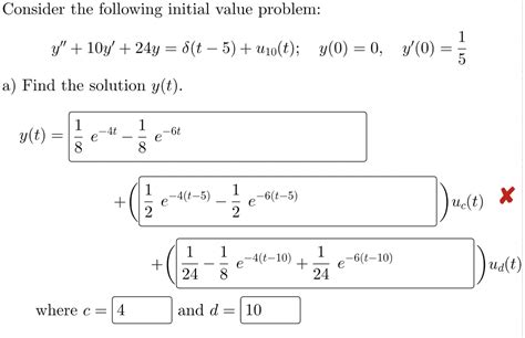 Solved Consider The Following Initial Value Problem