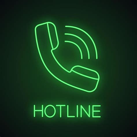 Handset Neon Light Icon Incoming Call Hotline Telephone Support