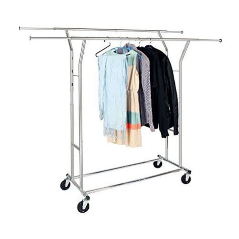 Simple Houseware Heavy Duty Double Rail Clothing Garment Rack Chrome