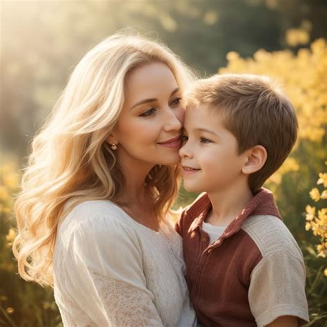 Premium Ai Image Mom And Son