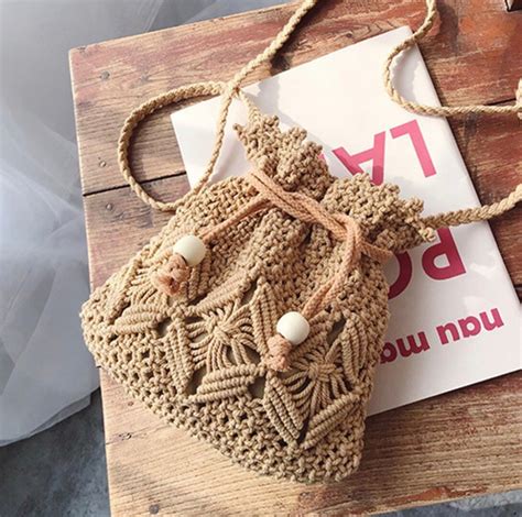 Bolso de hombro casual macramé Etsy