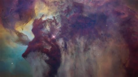 Zooming Hubble Telescope Footage Through the Lagoon Nebula Inside the Constellation Sagittarius