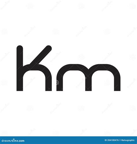 Icono Del Logotipo Del Vector De La Letra Inicial Del Km Ilustración