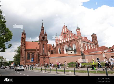 Vilnius Lithuania Church Of St Anne And Bernardine Complex Stock