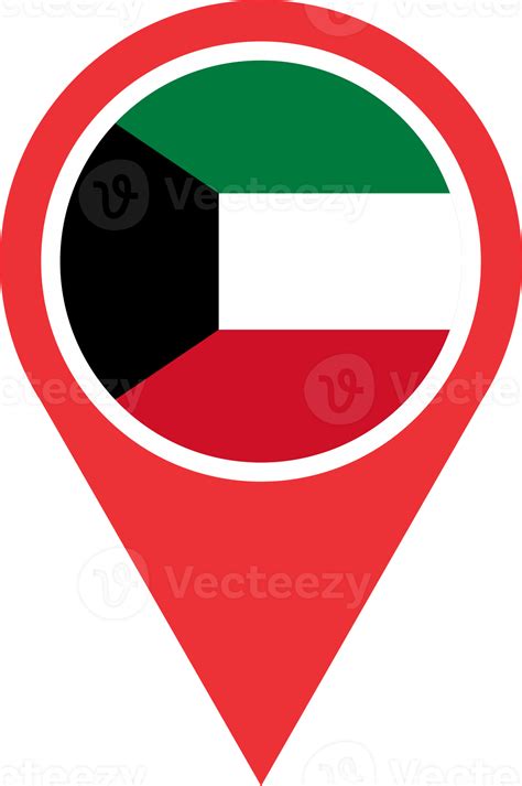 Kuwait Flag Pin Map Location Png