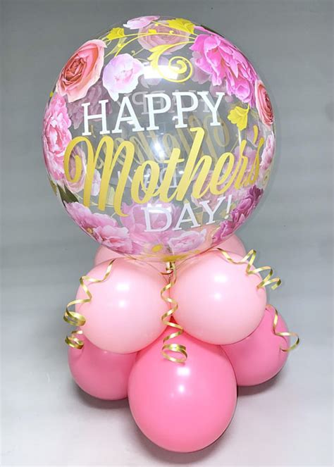 Inflated Pink Flowers Mothers Day Bubble Balloon Centrepiece [q82541 Cp