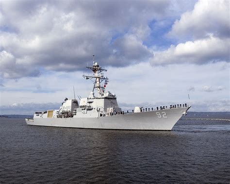 A Starboard Bow View Of The Us Navy Usn Arleigh Burke Class Flight Iia Guided Missile