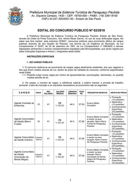 Edital Do Concurso Publico N 022018 Pdf