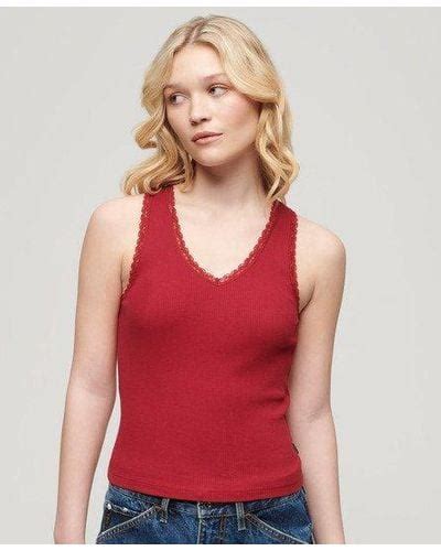 Red Superdry Tops For Women Lyst